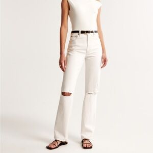 White Ripped Abercrombie Jeans